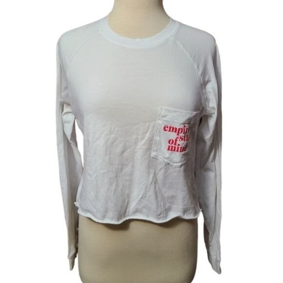 PINK Victoria's Secret XS Empire State of Mind Cropped Long Sleeve T-Shirt - Picture 1 of 6